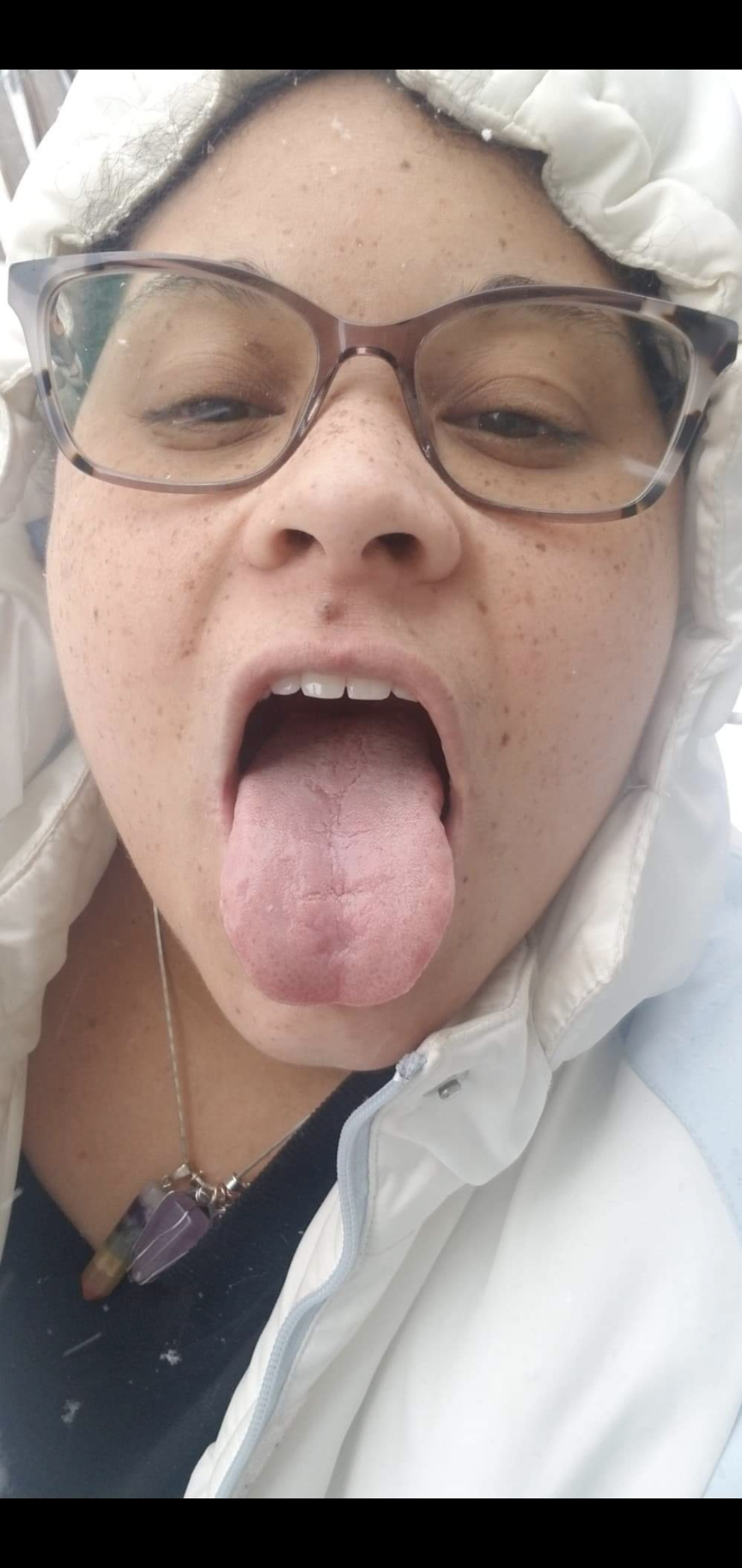 Cum in my throat and all over my face and tongue — 9