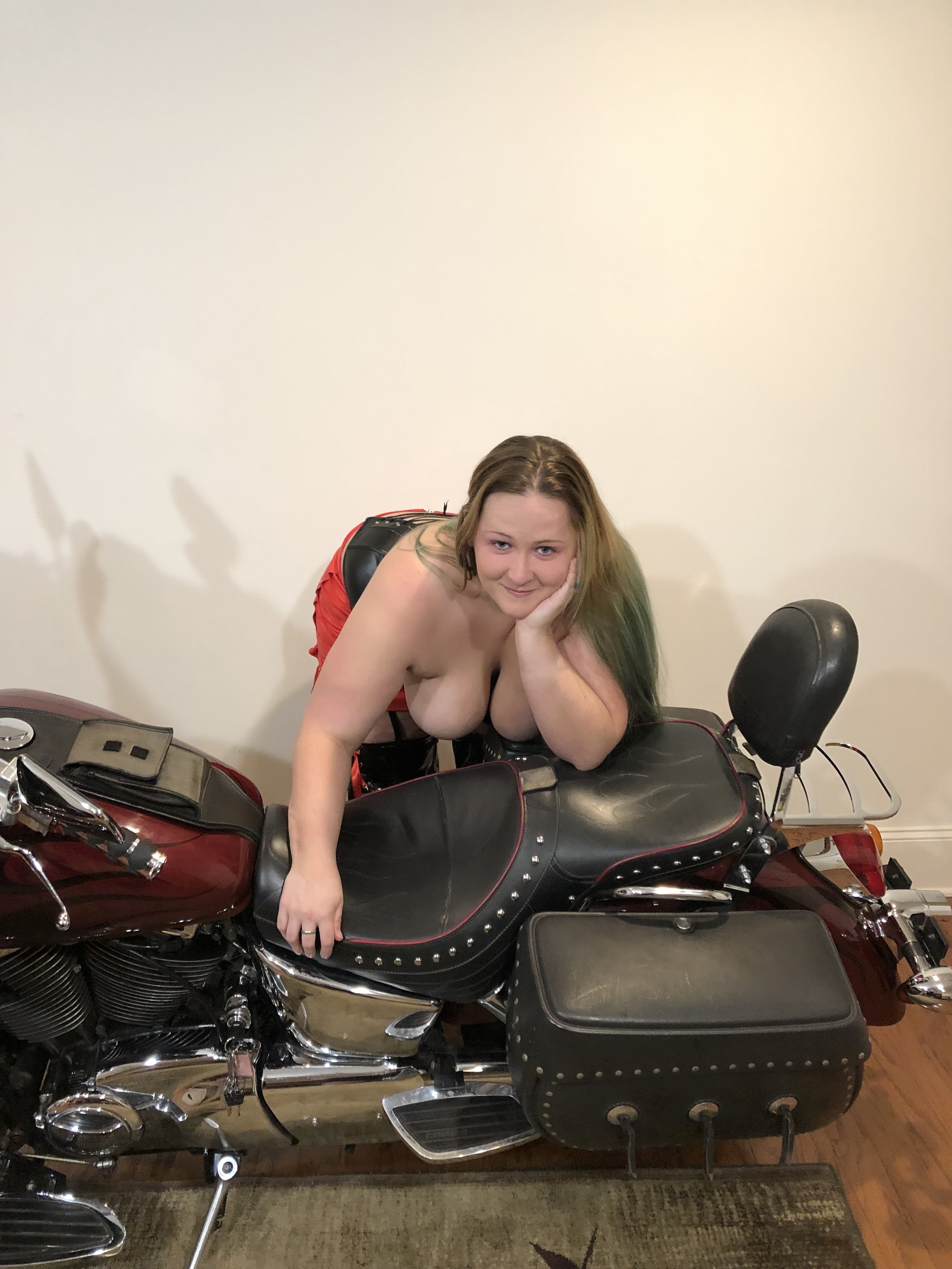 Booboo playing on Hubby's Bike — 21