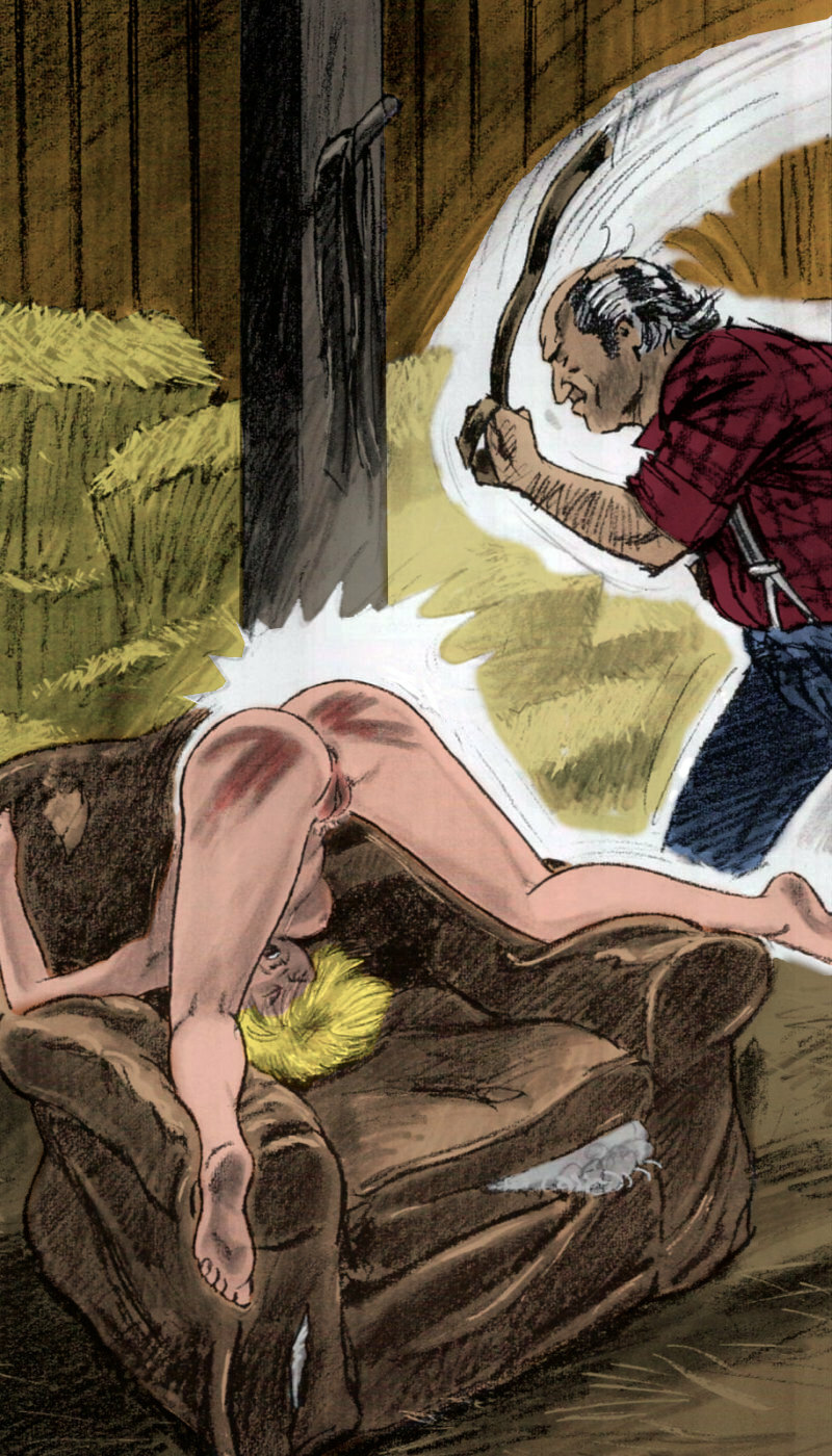 Girl belted in barn (by Anton). Colorized. — 12