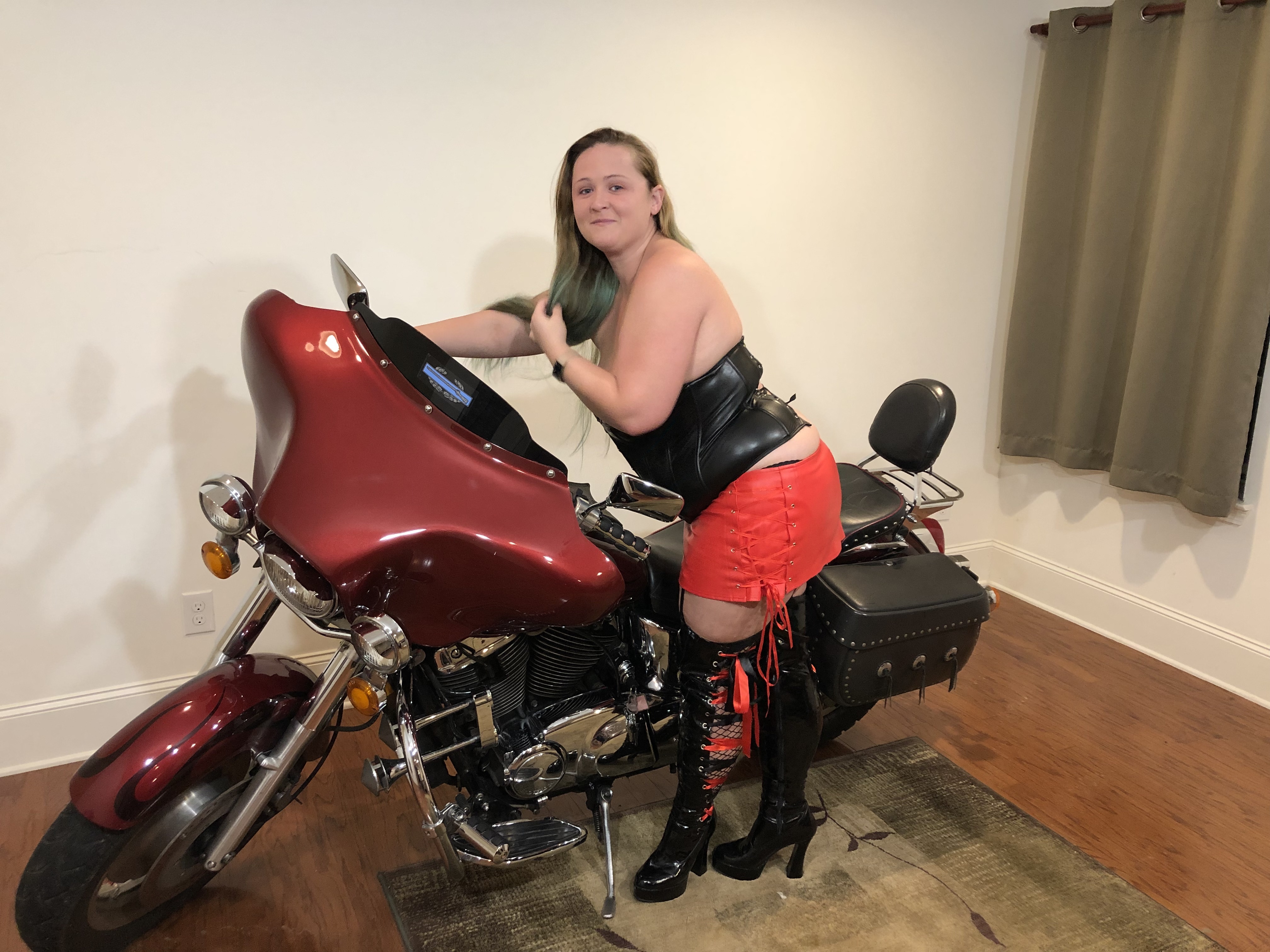 Booboo playing on Hubby's Bike — 37