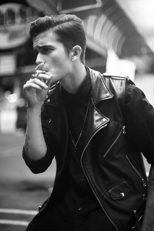 Black leather motorcycle smoke — 31