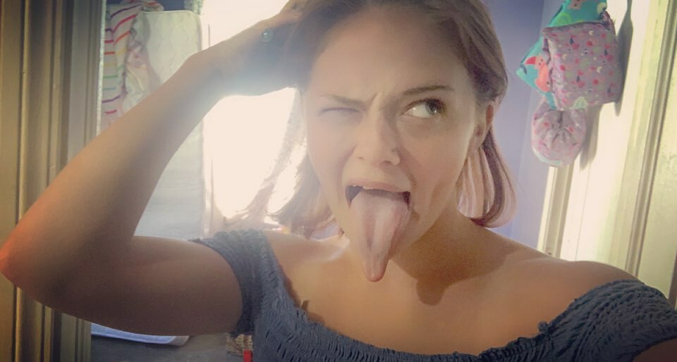 Young Milf with long tongue shows you where to cum — 48