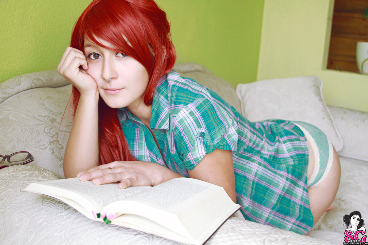 Tattooed Redhead Teen Posing — 41
