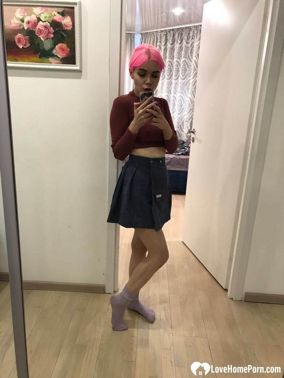 Pink-haired pixie cut and hot POV nudes — 25