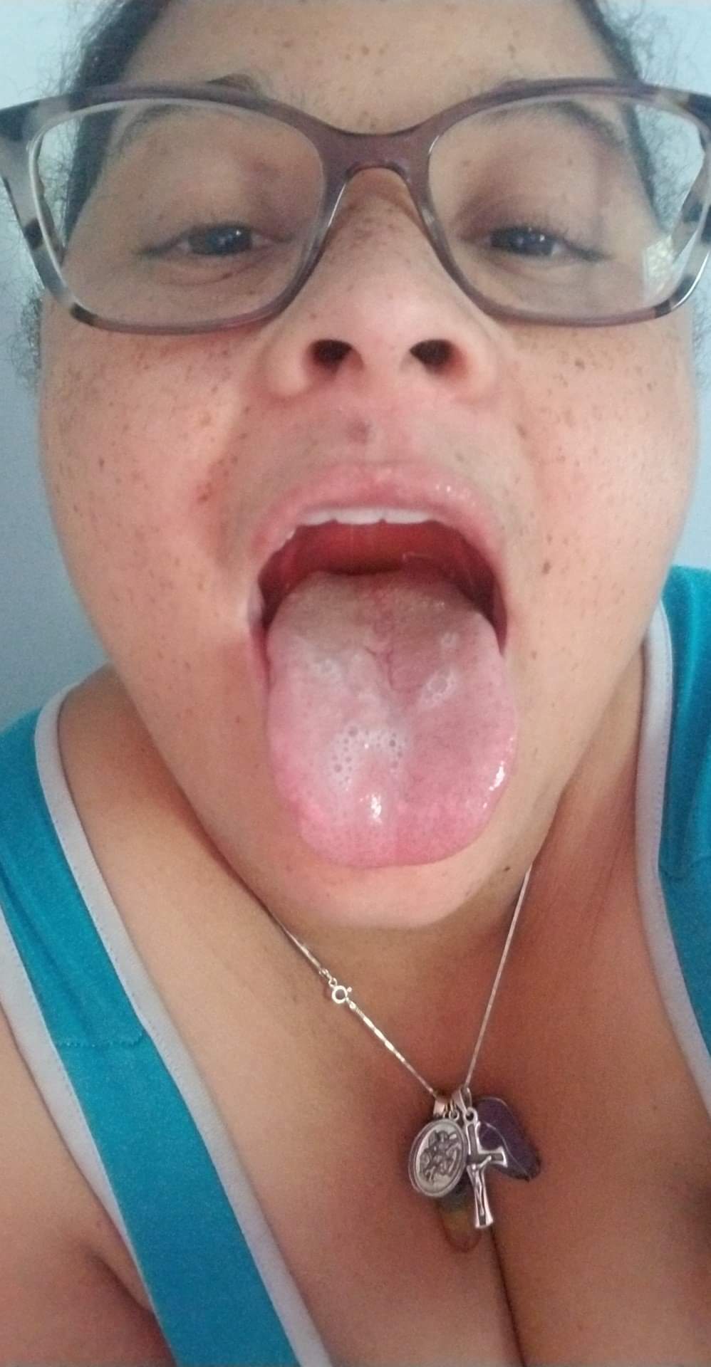 Cum all over my freckles and my tongue daddy! — 42