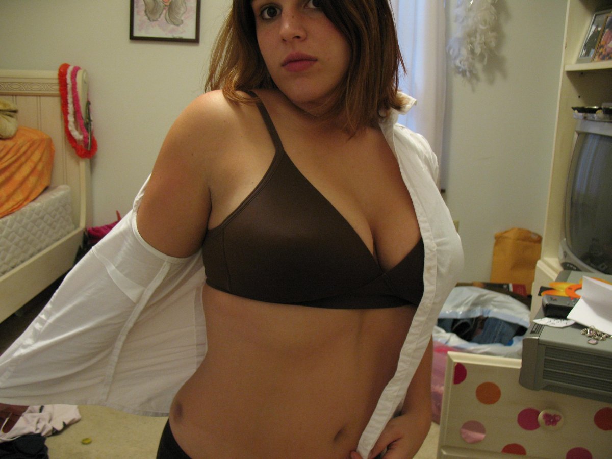 Dontleavethemayonnaiseout-White Shirt Black Bra — 6