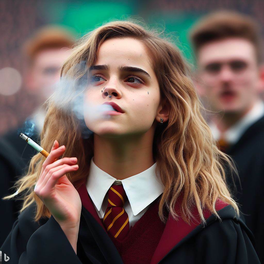 Emma Watson - Hermione - Smoking Fetish AI Art — 21