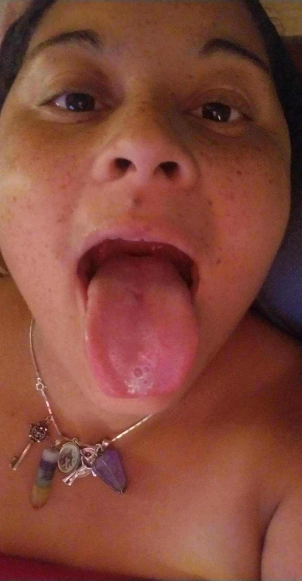 Cum all over my freckles and my tongue daddy! — 15