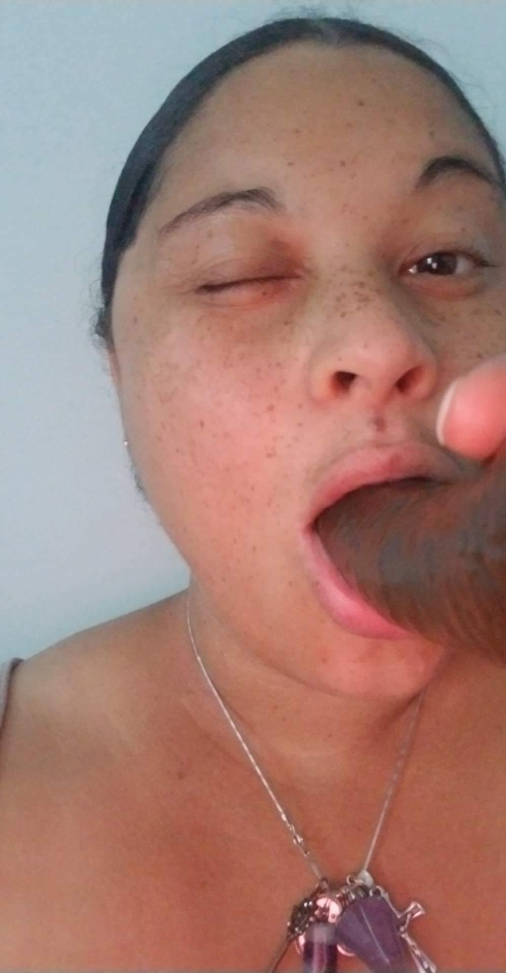Cum all over my freckles and my tongue daddy! — 13